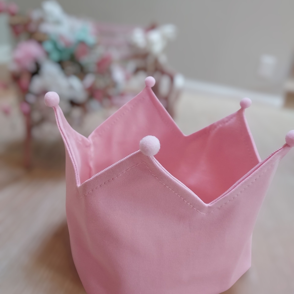 Handmade Adorable Pink Kids Crown Headband
